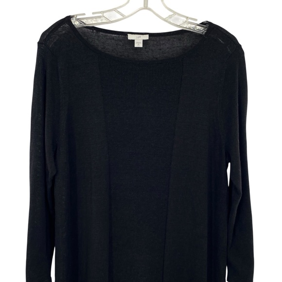 J. Jill Linen Black Tunic Midi Sweater Dress - Picture 2 of 7